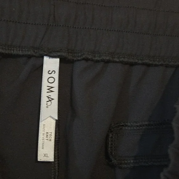 Soma Black Tech Knit Jogger Pants XL Lounge Airport Chic - Picture 3 of 9